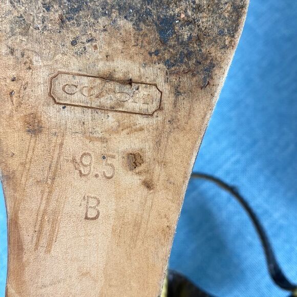 Coach Black Monogram Scribble Klara Wedge Sandals size 9.5 B - Picture 9 of 10